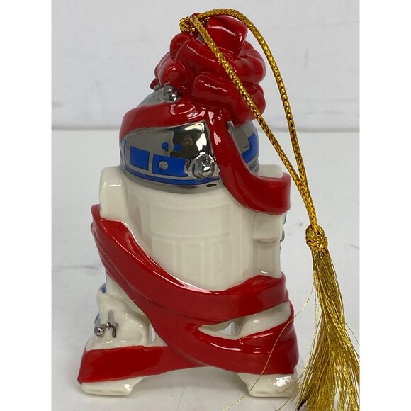 Disney Lenox R2-D2 Star Wars Droid Porcelain 4" Ornament Red Bow Christmas - Picture 7 of 8